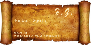 Herber Gyula névjegykártya