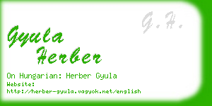 gyula herber business card